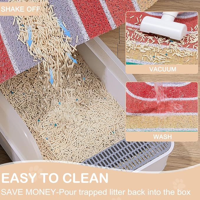 Unicorn Catcher 40"x30" Cat Litter Mat, Non-Slip Trapping Mat for Cats | PVC Mesh Litter Trapping Mat With A Non-Slip Backing Designed To Keep Floors Clean For Indoor Cats - Image 3
