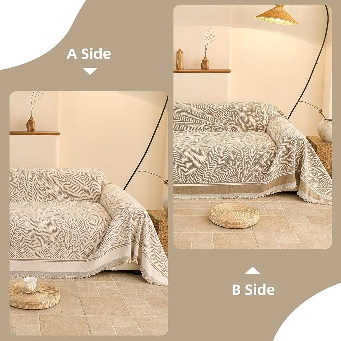 Couch Cover for Dogs Washable Sofa Cover, Sectional Couch Covers, Sofa Covers for 2 Cushion Couch, Non Slip Stripe Sofa Slipcovers Furniture Protector (Khaki, 91 * 102) - Image 6