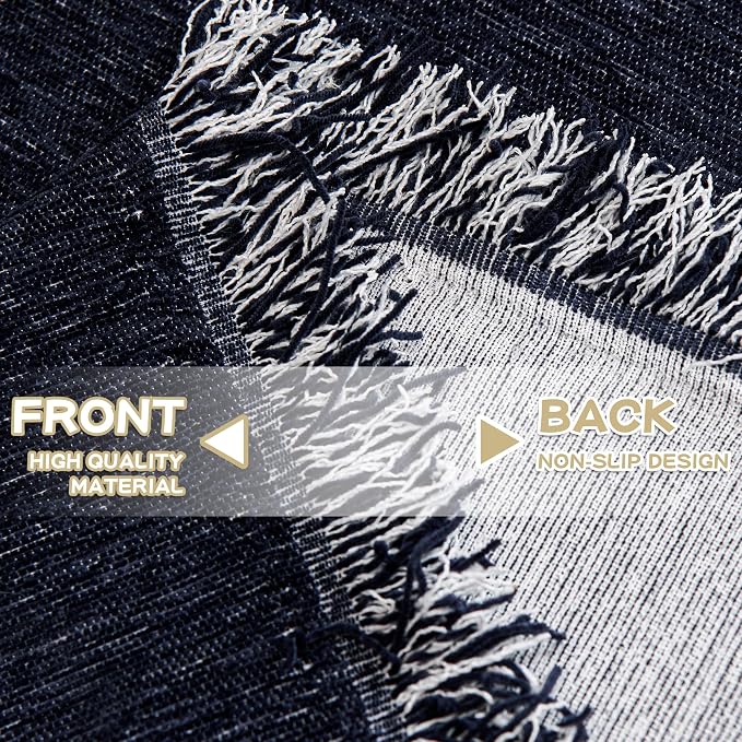 MYSKY HOME Sofa Covers Love Seat Couch Covers Couch Covers for Reclining Couches Couch Cover Sectional Washable Couch Cover with Tassels Sofa Protector for Kids, Dogs, Pets, 71"x118", Navy Blue - Image 7