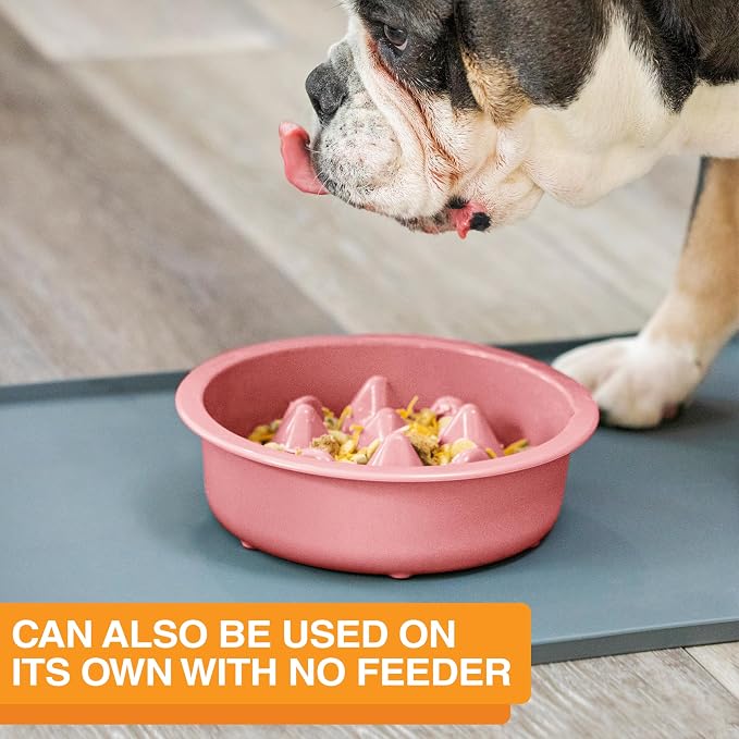 The Niner Slow Feed Bowl - Raised Peaks Slow Down Pets Eating - Fits Elevated Feeders Including Neater Feeder Large Sizes - Gentle on Teeth and Gums - Holds up to 2 Cups (Pink) - Image 7