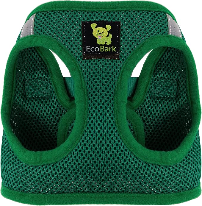 EcoBark Luxury Step in Mesh Dog Harness for Small Dogs, Forest Green | Soft & Secure Vest Body Wrap, No Choke Breathable Recycled Padding, Small Dog Harnesses for Chihuahua, Yorkie, 5-15 lbs by EcoBark