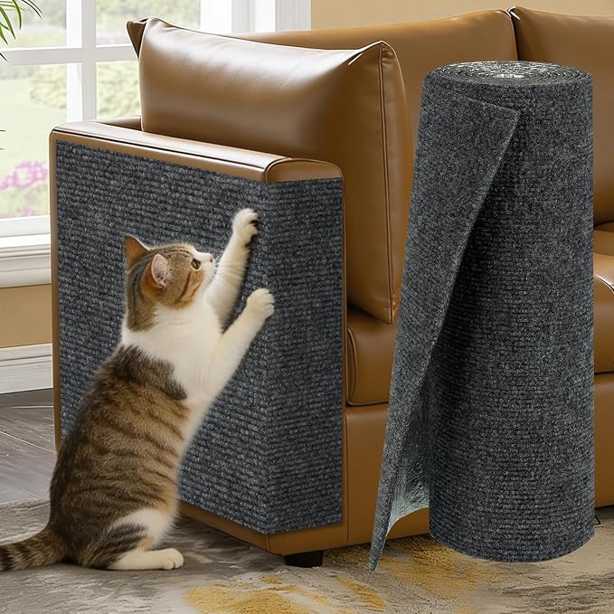 Cat Scratch Couch Furniture Protector, 78.7" x 15.8" Cat Scratcher Pad | Deterrent from Cats Claws Scratching, DIY Sisal Carpet Cat Proof Couch Cover Replacement for Indoor Sofa Wall Door, Dark Grey by FeliskynCatTreeTower
