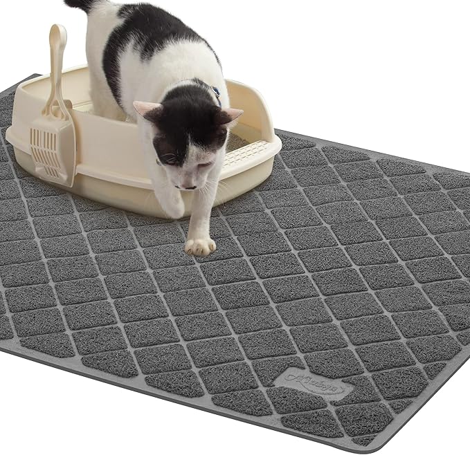 Niubya Premium Cat Litter Mat, Litter Box Mat with Non-slip and Waterproof Backing, Litter Trapping Mat Soft on Kitty Paws and Easy to Clean, Cat Mat Traps Litter from Box by Niubya