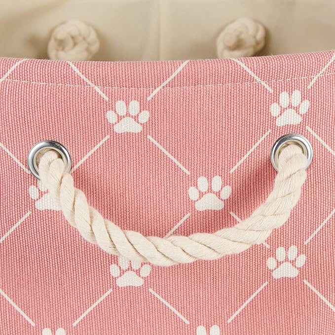 Bone Dry Pet Storage Paw and Bone, Trellis Collection, Medium Rectangle, 16x10x12, Rose - Image 3