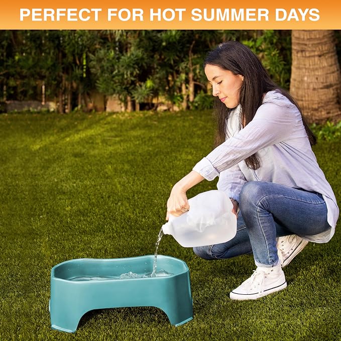 Neater Pet Brands Extra Large Water Bowl for Dogs, Outdoor Dog Water Bowl (2.25 Gallon XL Capacity), Big Trough Style Food Dish for Indoors or Outside, No Spill Large Dog Bowls, Aquamarine - Image 7