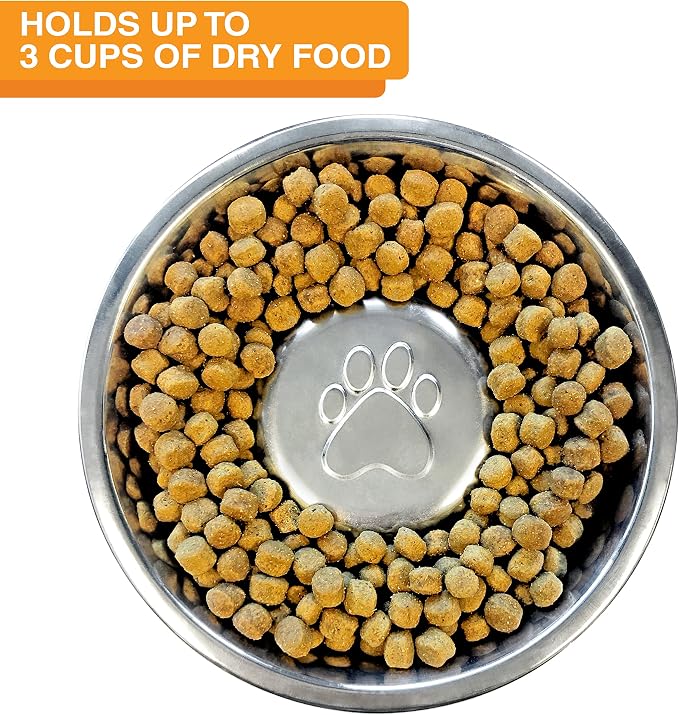 Neater Feeder - Express Model w/Slow Feed Bowl - Mess-Proof Dog Bowls (M/L, Pink) Made in USA – Elevated, No Spill, Non-Tip, Non-Slip, Raised Stainless Steel Food/Water Pet Bowls Aid Digestion - Image 8