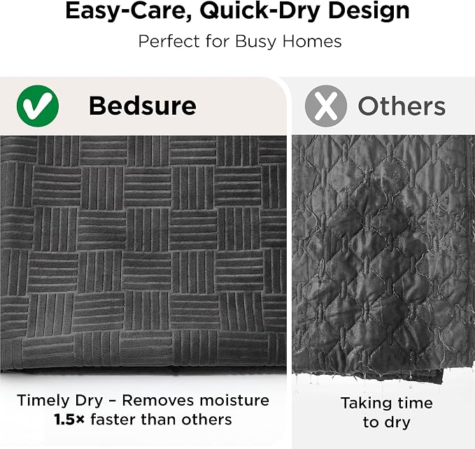 Bedsure Waterproof Bed Cover for Bed and Dogs Quick Drying, 82x82IN | Waterproof Blanket Washable for Large Dogs Queen Bed Cozy, Lightweight Furniture Protector for Pet Cat, Ash Grey - Image 6