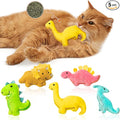 MALLMALL6 5Pcs Dinosaur Catnip Toys for Cat, Indoor Cat Chew Bite Kick Catmint Pet Supplies for Kitten Lover Gifts, Interactive Pet Toy with Cute Expression by MALLMALL6