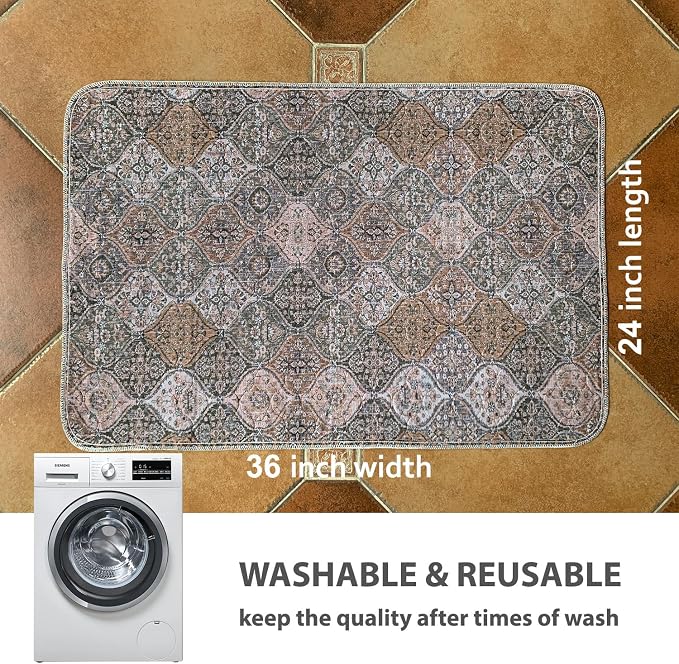 nunubaby Washable Pee Pads for Dogs, Stylish, Non-Slip and Leak-Proof Pee Pads. Reusable Potty Pads for Dogs for Crates and Floors.(Brown/Multi,24" x36" ) - Image 4