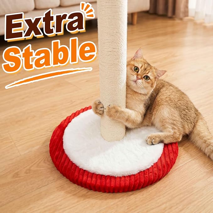 Carousel Cat Scratching Post with Hanging Toys, Interactive Cat Toys | 39" Tall,Cute Cat Post with Rotating Top, Cat Toys for Bored Indoor Adult Cats, Large,Stable, Sisal Rope - Image 5