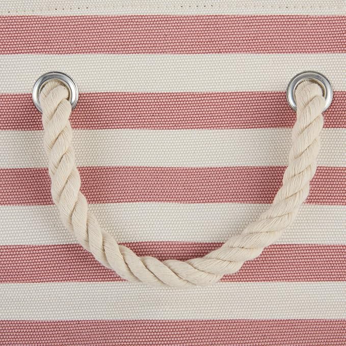 Bone Dry Pet Storage Collection Striped Paw Patch Bin, Rose, Small Round - Image 4