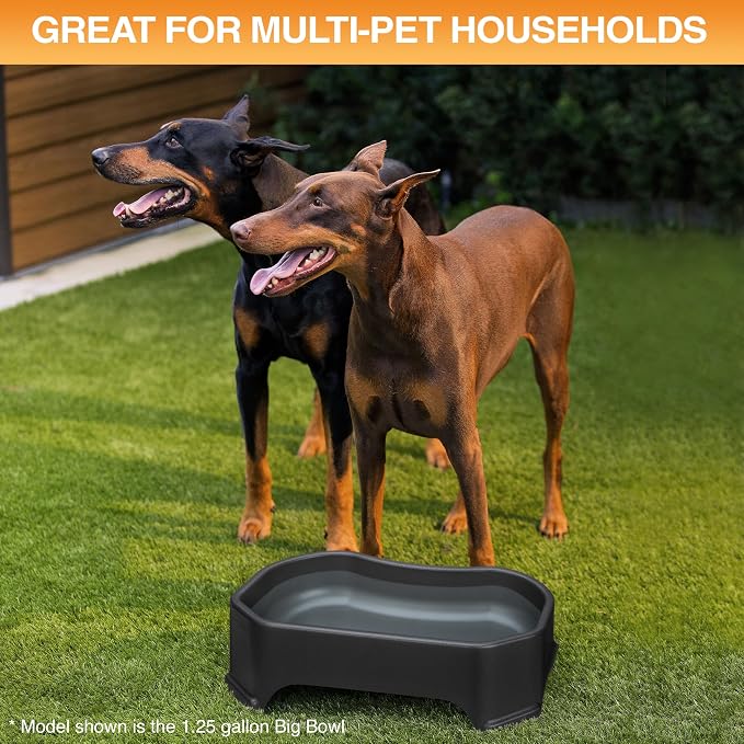 Neater Pet Brands Extra Large Water Bowl for Dogs, Outdoor Dog Water Bowl (2.25 Gallon XL Capacity), Big Trough Style Food Dish for Indoors or Outside, No Spill Large Dog Bowls, Midnight Black - Image 4