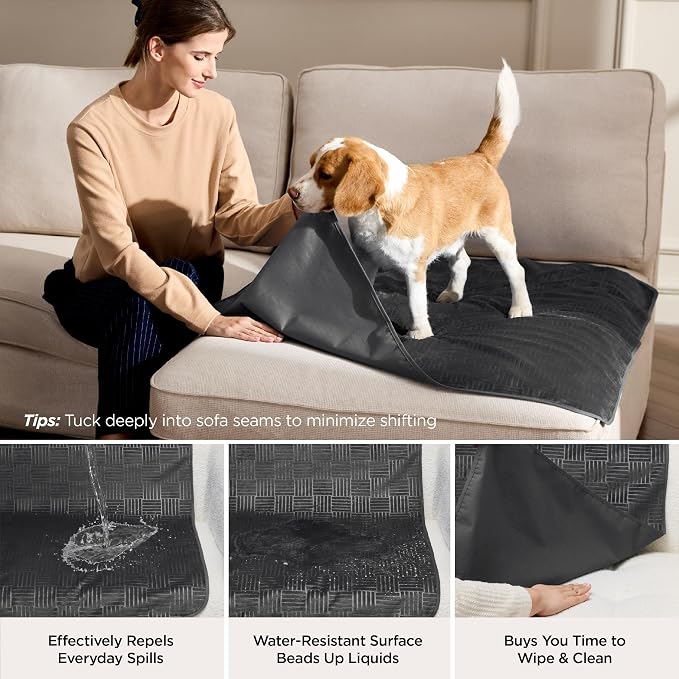 Bedsure Waterproof Bed Cover for Bed and Dogs Quick Drying, 82x102IN | Waterproof Blanket Washable for Large Dogs King Bed Cozy, Lightweight Furniture Protector for Pet Cat, Ash Grey - Image 2