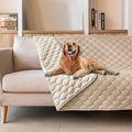 gogobunny 100% Double-Sided Waterproof Dog Bed Cover Pet Blanket Sofa Couch Furniture Protector for Puppy Large Dog Cat, Reversible (82x120 Inch (Pack of 1), Dark Beige/Light Beige) by gogobunny