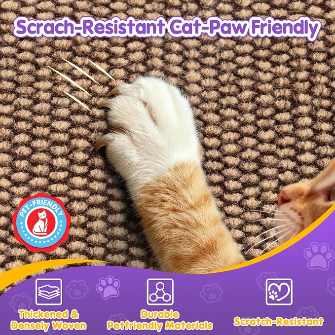 Wall Cat Scratcher for Indoor Cats,Corner Furniture Protector Brown | 23.6x11.8" wall corner cat scratcher,Durable scratching board protects door, wall and couch furniture,Easy mount - Image 2