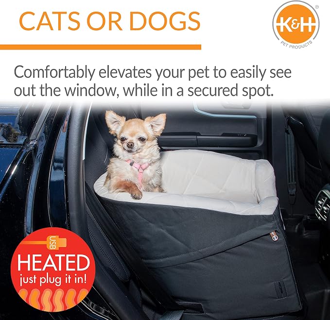 K&H Pet Products Bucket Booster Washable Medium and Small Dog Car Seat with Dog Seat Belt for Car, Sturdy Booster Seats, 2 Safety Leashes - Image 5