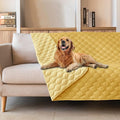 gogobunny 100% Double-Sided Waterproof Dog Bed Cover Pet Blanket Sofa Couch Furniture Protector for Puppy Large Dog Cat, Reversible (52x82 Inch (Pack of 1), Dark Yellow/Light Yellow) by gogobunny