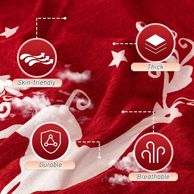 MYSKY HOME Christmas Couch Cover Sofa Cover, Couch Covers for 3 Cushion Couch Sofa Pet Friendly, L Shaped Couch Cover, Sectional Couch Covers Non Slip Furniture Protector for Kids, Dogs, 71"x134", Red - Image 4