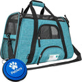 PetAmi Airline Approved Pet Carrier for Cats Small Dogs, Large Heather Blue | Soft Sided TSA Travel Bag, Sherpa Bed, Breathable Mesh Ventilation, Collapsible Bowl, Fits Under Seat, Up to 18 lbs by PetAmi