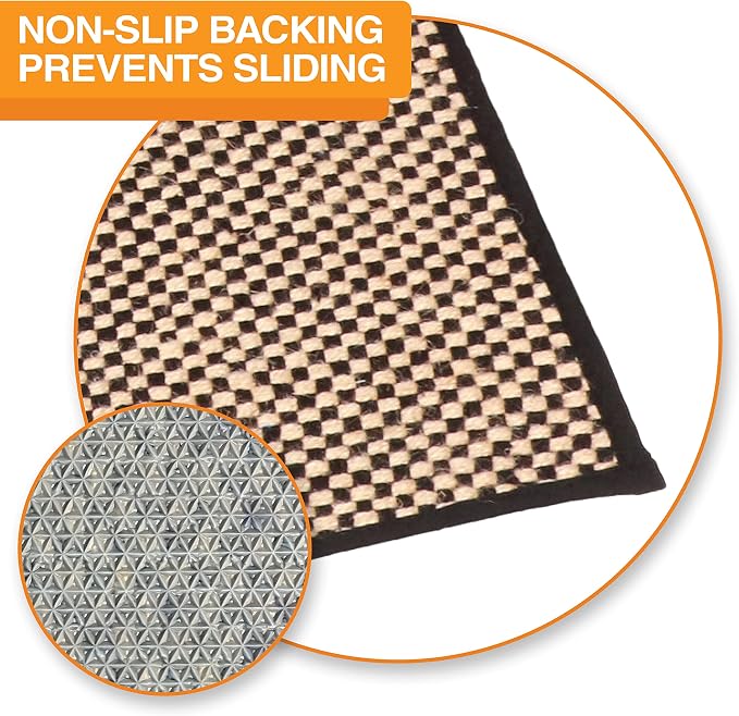 Neater Pets Jute Cat Litter Trapping Mat - Catches Spilled Litter Mess from Kitty Litter Box to Protect Floors, Soft on Cats Paws, Anti-Skid Backing, Easy to Clean, Checkered, 24" x 36" - Image 4