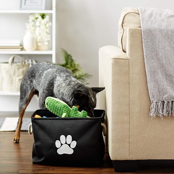 Bone Dry Pet Storage Collection Collapsible Bin, Black, Medium Rectangle - Image 2