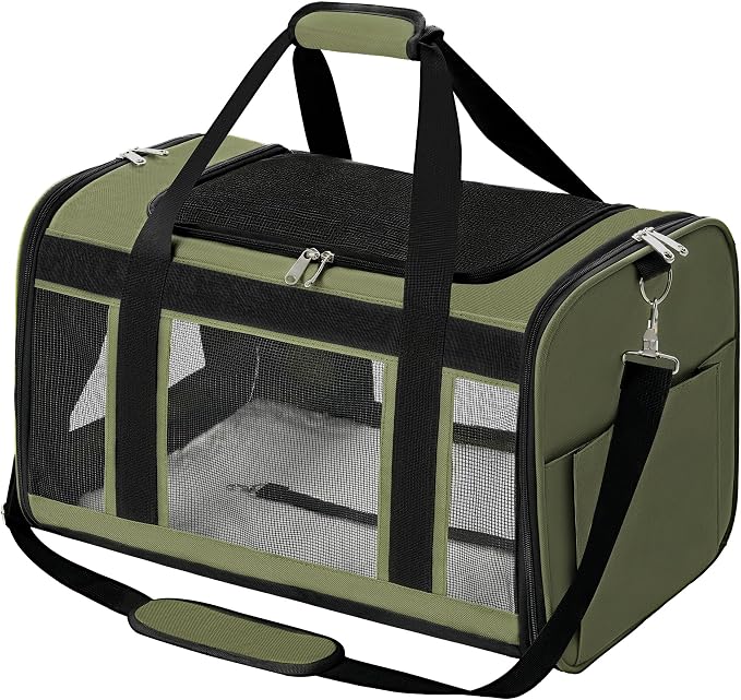 Extra-Large Cat Carrier, Soft-Sided Collapsible Pet Carrier up to 22 lbs | Dog Carrier with Breathable Mesh, Spacious Interior for Big/Medium Cats and Small Dogs, Car Travel Vet Visit by Hannadepot