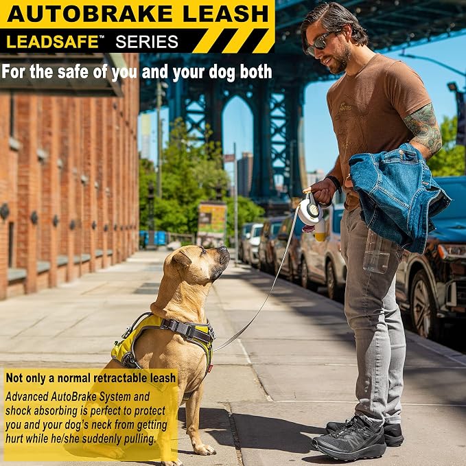 Fida AutoBrake Heavy Duty Retractable Dog Leash, 16 ft, for Strong Pullers | AutoBrake Design for Safety Control, Dog Walking Leash for Extra Large Breeds up to 110 lbs, 360° Tangle Free, Soft Grip - Image 6