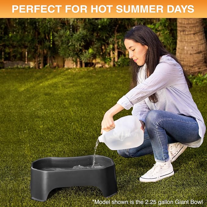 Neater Pet Brands Extra Large Water Bowl for Dogs, Outdoor Dog Water Bowl (1.25 Gallon XL Capacity), Big Trough Style Food Dish for Indoors or Outside, No Spill Large Dog Bowls, Midnight Black - Image 7