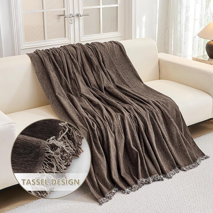 MYSKY HOME Couch Covers for 3 Cushion Couch Sofa, Sectional Couch Cover L Shape Chenille Couch Cushion Covers for Pets, Furniture Protector Cover for Dogs, Kids, 91"X150", Deep Chocolate - Image 4