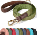 PU Leather Dog Leash for Large Dogs, 6ft Padded Handle, Olive Green | Comfortable Grip for Daily Walking Training, Full Control, Metal D-ring, Tangle-Free 360° Swivel Clasp, Easy to Clean, 1 inch by Didog