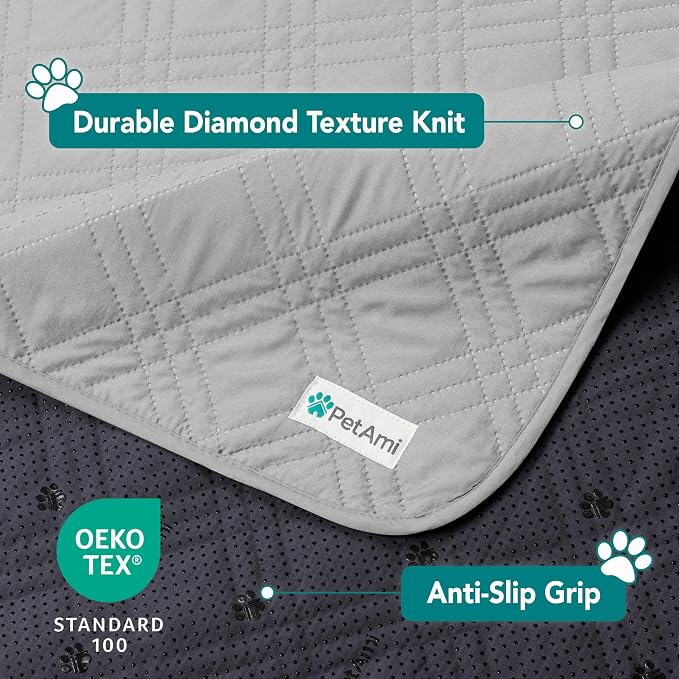 PetAmi Waterproof Couch Cover for Dog Bed Sofa Blanket 102x82 Light Gray - Image 4