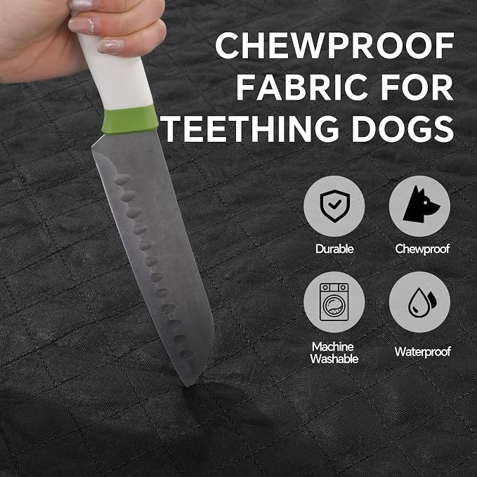 HOMBYS Edge-Reinforced Indestructible Dog Blanket 40"x28", Chew Proof Tear-Resistant Pet Blanket for Aggressive Chewers, Heavy-Duty Furniture Protector for Couch, Bed & Crate, Black - Image 3