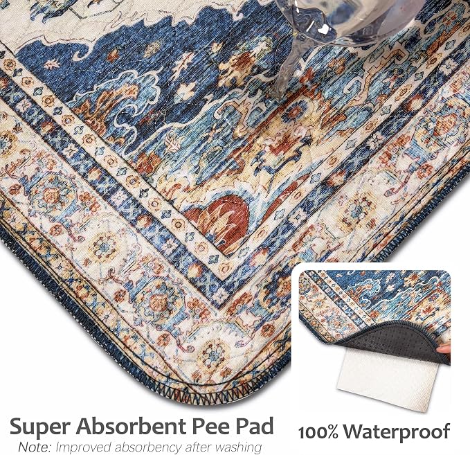 Washable Pee Pads for Dogs, Reusable Puppy Potty Training Pads, Ultra-Absorbent Thick Waterproof Leak-Proof Non-Slip Pads & Mat for Crate, Playpen, Floor, Whelping & Housebreaking , 2 Pack 54"x54" - Image 8