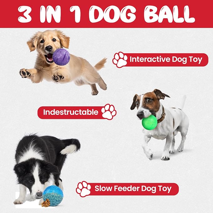 SPOT Dura-Brite Treat Ball - Treat Dispensing Dog Toy Made with Durable TPR Rubber, Interactive Slow Feeder Puzzle Ball, Prevents Boredom and Makes Mealtime Fun - 3in, Assorted Colors - Image 5