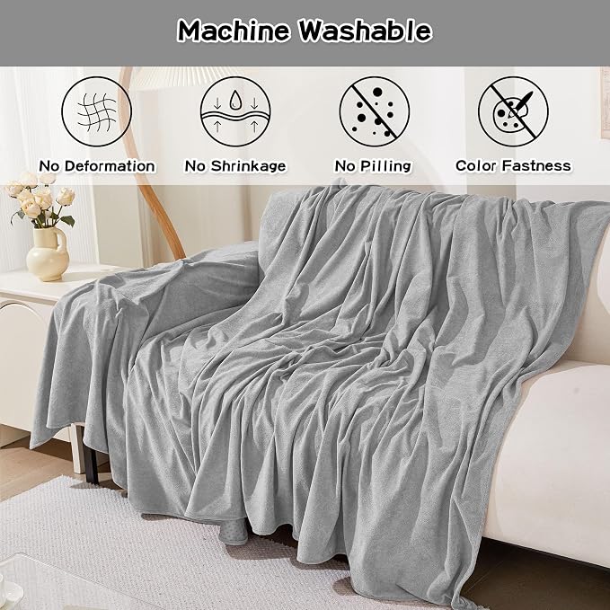 MEETSKY Couch Cover for 2 Cushion Sofa, Washable Cat Scratch Proof Sofa Covers Love Seat L Shape Soft Sectional Sofa Slipcover Furniture Protector for Dogs Pets Kids, 71" x 102", Light Grey - Image 3