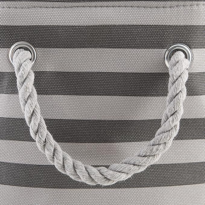 Bone Dry Pet Storage Collection Striped Paw Patch Bin, Small Round, Grayz, Medium Breeds - Image 4