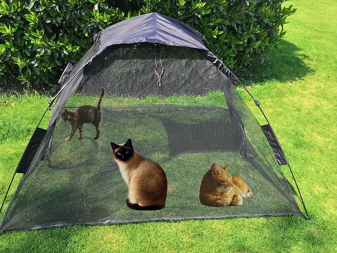 Portable Large Pop Up Pet Cat Tents Enclosures House for Outside Patio Indoor for Cat Puppy Rabbit Small Animals,Quick Opened,Independent or can be Connected to Tunnels - Image 3