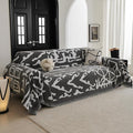 MYSKY HOME Boho Couch Cover Sofa Covers, Couch Covers for 2 Cushion Couch Sofa, Chenille L Shape Sectional Couch Cover - Pet-Friendly, Machine Washable, Sofa Protector for Kid, 71"x118", Grey Geometry by MYSKYHOME