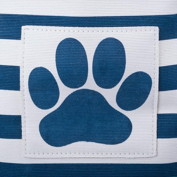 Bone Dry Pet Storage Collection Striped Paw Patch Bin, Large Rectangle, Navy - Image 2
