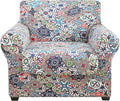 hyha Stretch Couch Covers, Chair/Sofa Covers, Armchair Slipcover for Dogs | Floral Pattern, Printed, 2 Pieces, Separate Couch Cushion Slipcover, Soft Chair Cover with Elastic Bottom for Pets (Armchair) by hyha