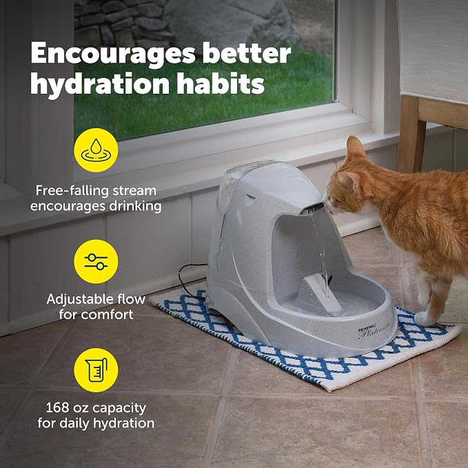 PetSafe Drinkwell Platinum Cat Fountain, Includes 12 Carbon Filters | 168 Oz Capacity, Falling Stream Encourages Drinking, Adjustable Flow, Top-Shelf Dishwasher Safe, 12 Filters Included - Image 4