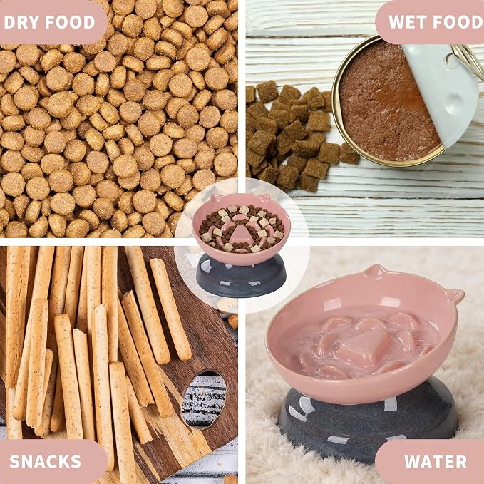 Ceramic Slow Feeder Cat Bowl, 15-Degree Tilted Non-Slip | Food-Grade Ceramic For Indoor Cats, 5.3 In Shallow Bowl, Whisker-Friendly, Dry And Wet Food, Dishwasher Safe - Image 9