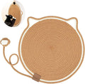 Cat Scratcher Mat, Natural Cotton Rope Cat Scratch Pad, 15.7'' Round Horizontal Floor Cat Scratching Pads for Indoor Cats, Cat Furniture Protector for Wall, Couch, Carpets, Sofas by LetalongPetSupplies