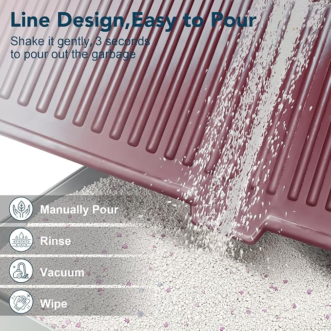 UPSKY Large Cat Litter Mat 31" x 24 Waterproof and Washable, Soft on Paws | Litter Catcher Pad, Cat Litter Trapping Mat, Scatter Control, Fits Most Litter Boxes, Use for Dogs & Cats, Red - Image 4