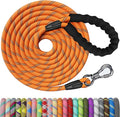 NTR 50FT Dog Long Leash, Rope Leash with Swivel Lockable Hook and Comfortable Padded Handle, Training Lead for Walking, Hunting, Camping, Backyard Small Medium Large Dogs, Orange by NTR