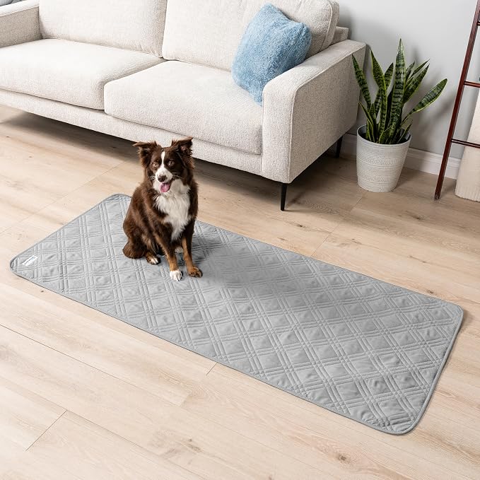 PetAmi Waterproof Couch Cover for Dog Bed Sofa Blanket, 30x70 Light Gray | Leakproof Furniture Protector for Pet Cat, Machine Washable Pee Proof Mat for Chair Car Seat, Durable & Anti Slip Backing - Image 3