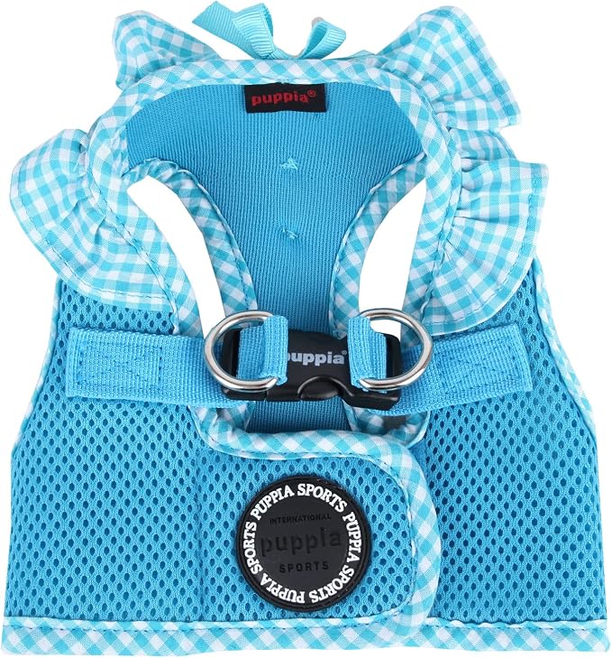 Puppia Vivien Vest Dog Harness Step-in All Season Mesh Cute No Pull No Choke Walking Training for Small Dog, Sky Blue, Large - Image 2