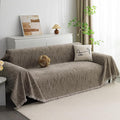 MYSKY HOME Couch Covers for 2 Cushion Couch Sofa, Chenille L Shape Sectional Couch Cover - Pet-Friendly, Machine Washable, Non-Slip Sofa Protector for Dogs, Kids, 71"x118", Sand by MYSKYHOME