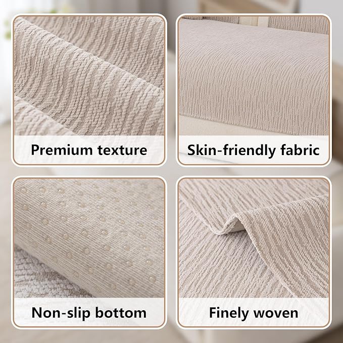 Waterproof Couch Cover for Dogs,Nonslip Sofa Cover for L Shaped Sofa,Washable Furniture Protector Pet Friendly(Coffee,36"x70") - Image 5