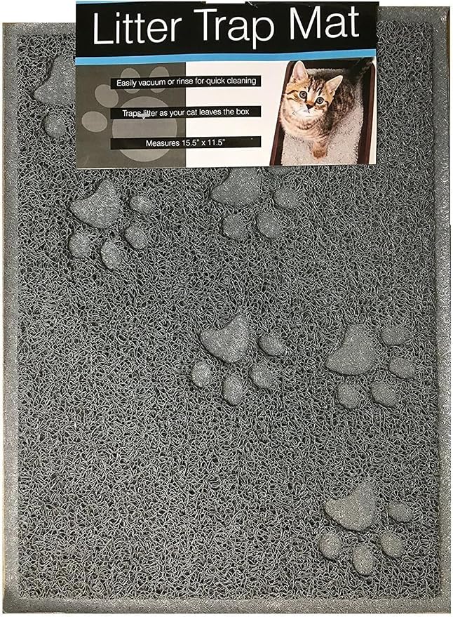 Bulk Buys Cat Litter Mat, Traps Litter, Soft Non-Slip Surface, Easy to Clean, 11.5 x 15.75 in Gray Mat for Litter Box Area (Pack of 2) - Image 3